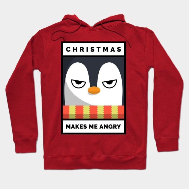 Christmas Makes me Angry - Penguin Christmas Hoodie by MadeBySerif